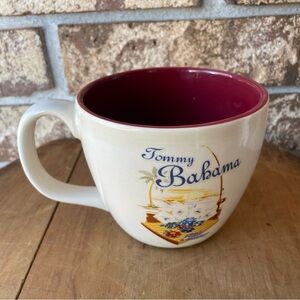 Tommy Bahama Mug Fish & Chips Maroon & Cream Excellent Condition!